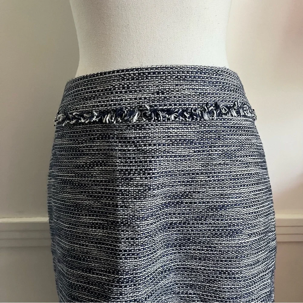 Karl Lagerfeld • Blue White Tweed Pencil Skirt